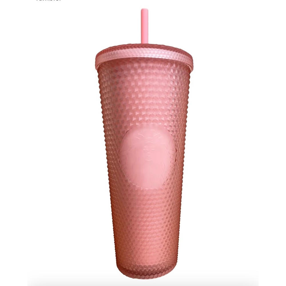 STARBUCKS‎ 2022 Valentine's Soft Touch Pink Lemonade Studded Venti 24 oz Tumbler
